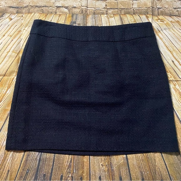 Banana Republic Navy Blue Tweed Side Zip Lined Skirt - Picture 1 of 6